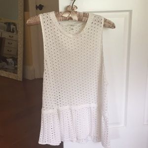 White eyelet top